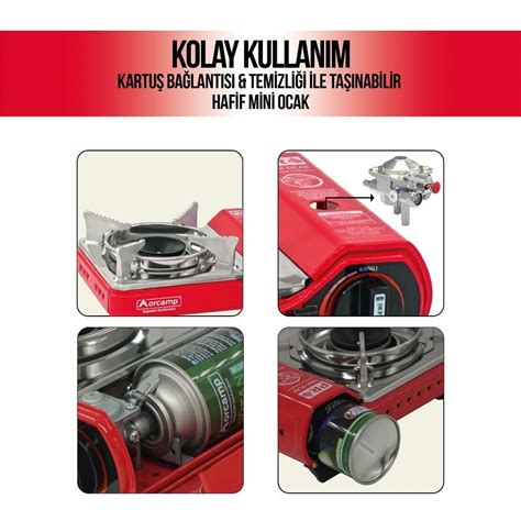 Orcamp CK-505 Tekli Portatif Ocak Köşeli Kırmızı